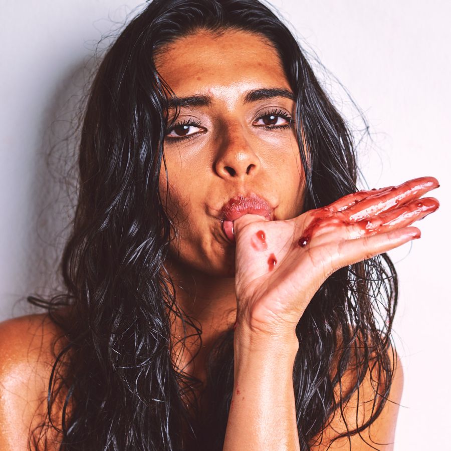 Sofia Face Jam contemporary messy nude art luring eyes sensual presence Cinaed Dane