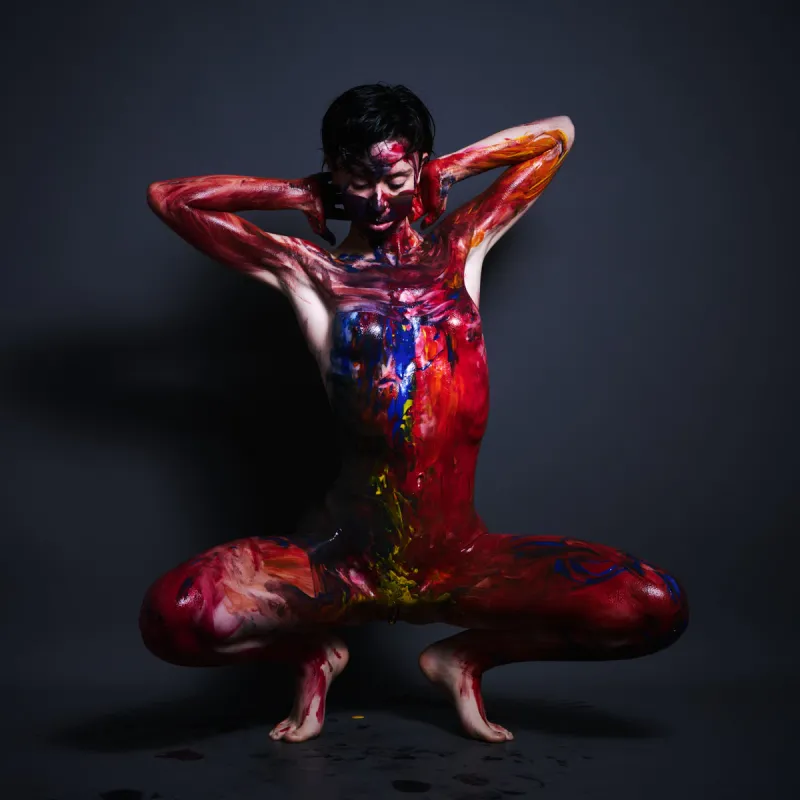 Ulah Bauer Colored Emotion artistic nude photography vibrant paint colors messy Cinaed Dane Barcelona Spain