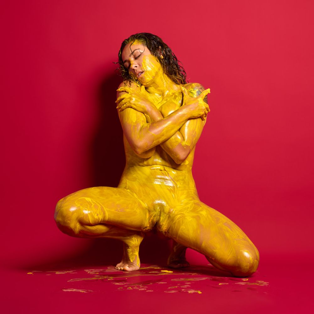 Argentinian model Pyar Zen Colors enjoyment body paint explicit nude Barcelona studio Cinaed Dane